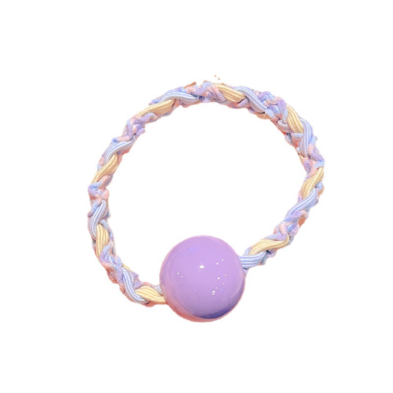 Korean Style Candy Color Hair Rope Hand-Woven Twist Braid Hair Ring Head Rope High Elastic Rubber Band Tied-up Hair Hair Accessories Leather Case Women