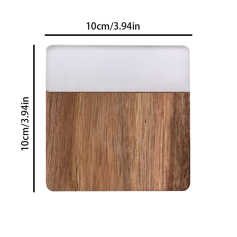 Cross-Border Resin Teacup Mat Japanese Acacia Mangium Cup Heat Proof Mat round Simple Coaster Coffee Western-Style Placemat in Stock