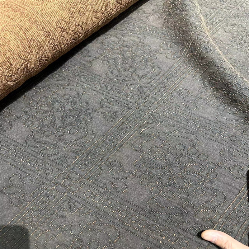 宝相花香云纱复古风柞蚕丝老料80姆米重磅桑蚕丝面料服装丝绸布料