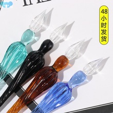 Filling Ink Fountain Pens Glass Lampwork Pen with 3D Flower