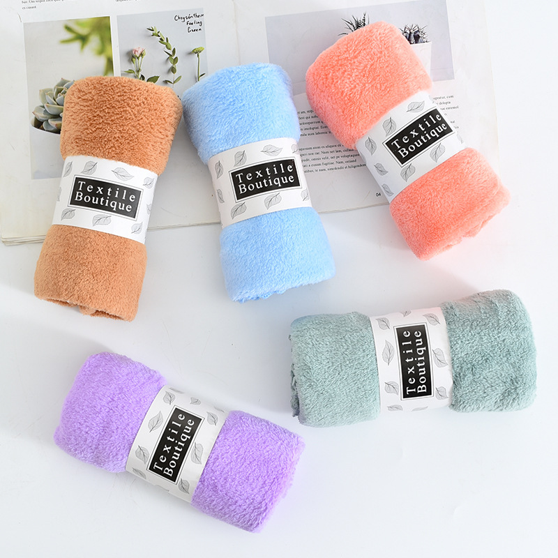 Wholesale Thick Coral Fleece Towel Household Soft Absorbent Coral Fleece Adult Men Women's Bath Quick-Drying Face Cloth