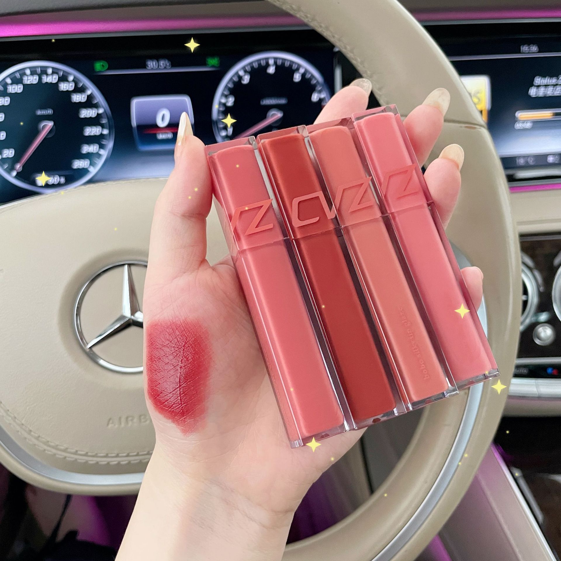 cvz镜面水光唇釉哑光丝绒雾感唇釉组合水感滋润显白纯欲口红