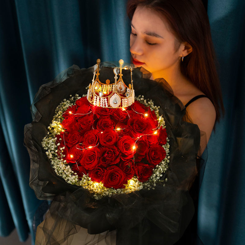 情人节送人玫瑰花干花花束送女朋友成品送男友送闺蜜生日礼物