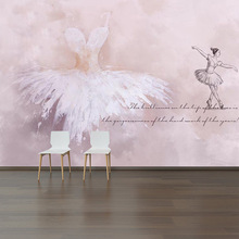 3D芭蕾舞蹈教室背景墙纸婚纱服装店墙布美妆工作室壁纸健身房壁画