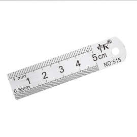 bh0d5cm钢尺迷你小钢尺不锈钢尺50mm5公分长钢直尺便携尺子袖珍短