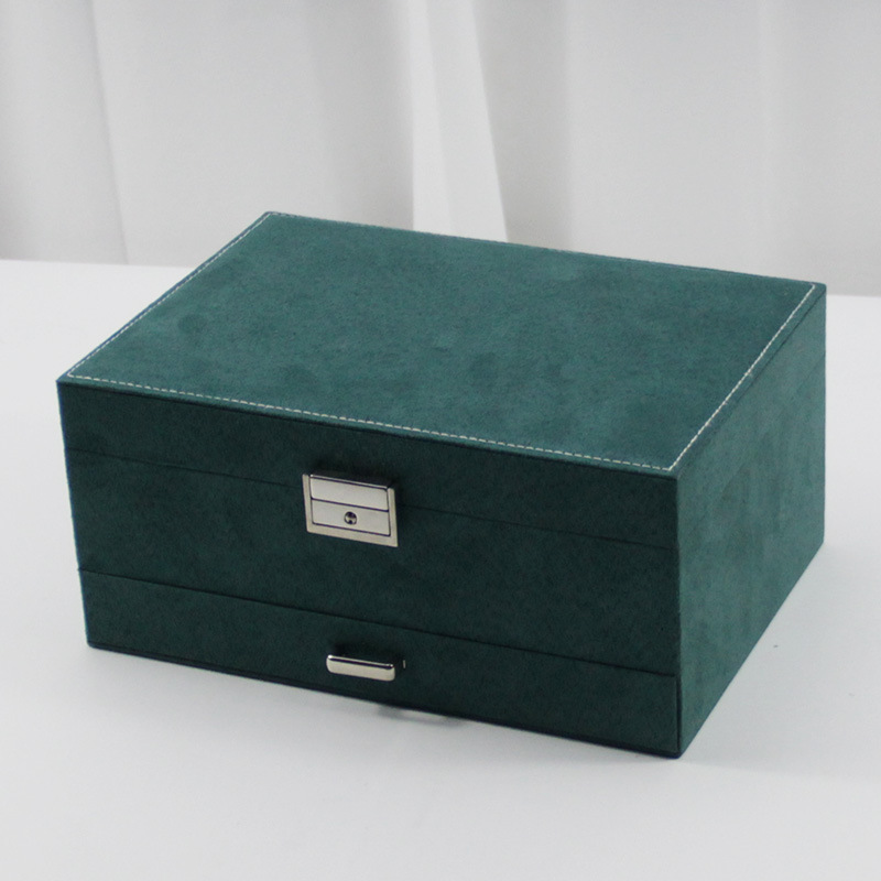 High-End Three-Layer Retro Jewellery Box with Lock