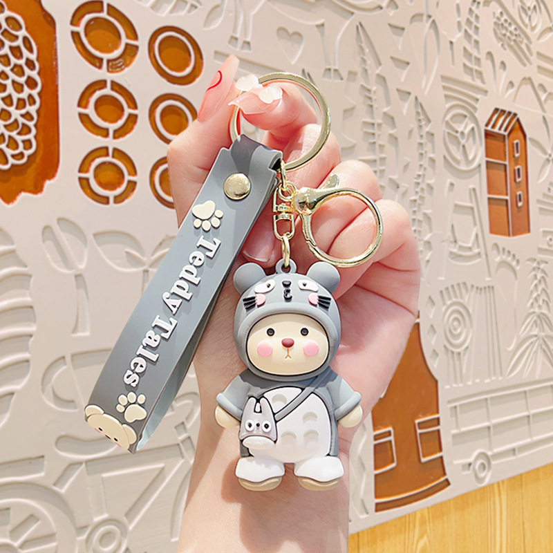 Cartoon Exquisite Cross-Dressing Teddy Bear Ornaments Small Commodity Doll Keychain Internet Celebrity Doll Cartoon Keychain Pendant