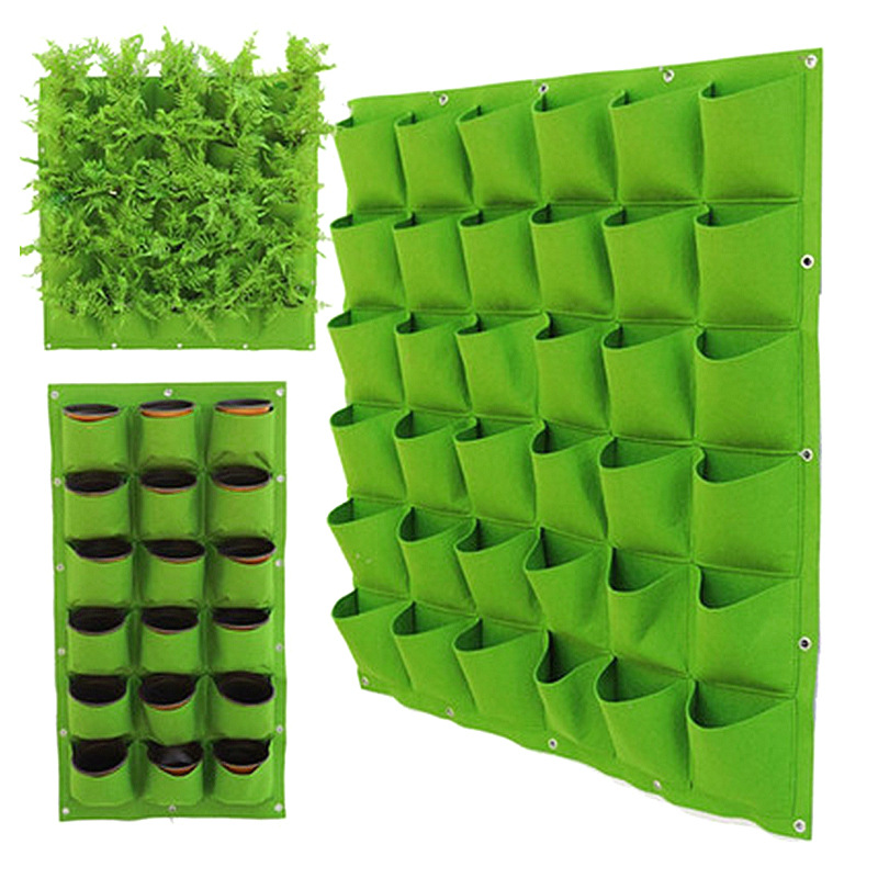 毛毡植物种植袋墙壁挂无纺布毛毡种植袋立体绿化墙布袋果蔬生长袋
