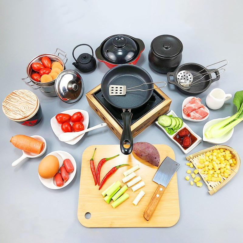 迷你小厨房真实版过家家做饭玩具真煮全套厨具食玩实用可吃儿童