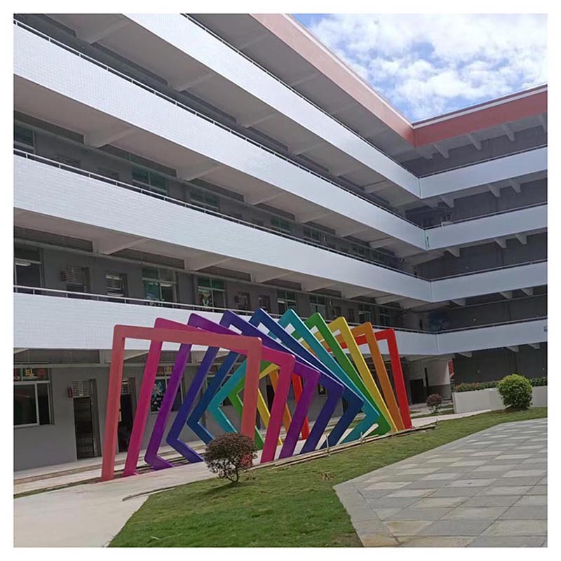 厂家定制不锈钢烤漆相框网红打卡大型艺术装置校园景观雕塑小品