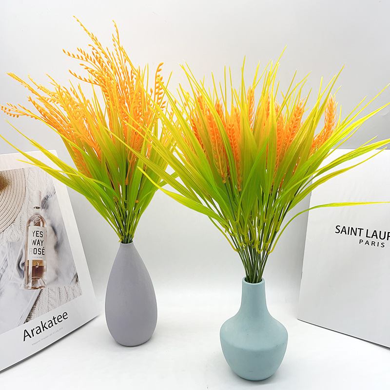 cross-border simulation 7 fork wheat rice simulation bouquet rice pastoral project ear of rice plant landscaping wall ornaments