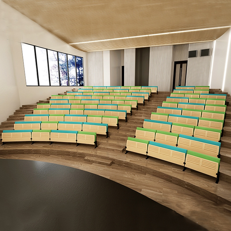 报告厅教室排椅学校阶梯讲台培训室连体座椅 多功能厅培训椅定制