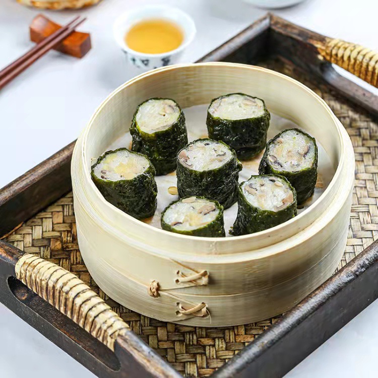 紫菜香菇鸡肉卷冬菇肉卷烧麦速冻食品早茶点心半成品早餐食品12个