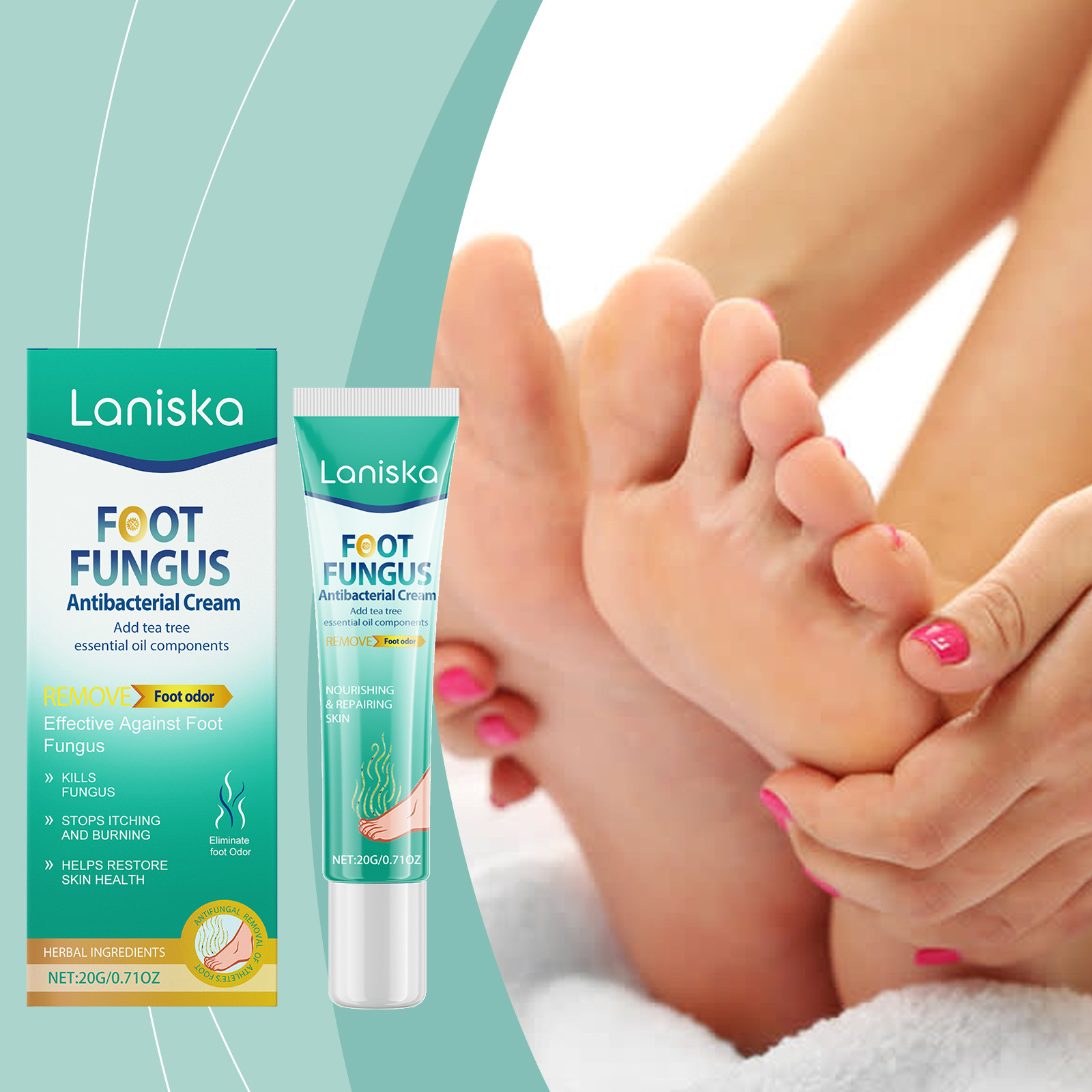 laniska 足部清新膏 脚掌运动脚汗异味清洁清爽涂抹清新护理膏