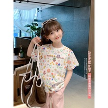 女童短袖2024夏装新款韩版儿童棉T恤宝宝夏季薄款上衣打底衫潮