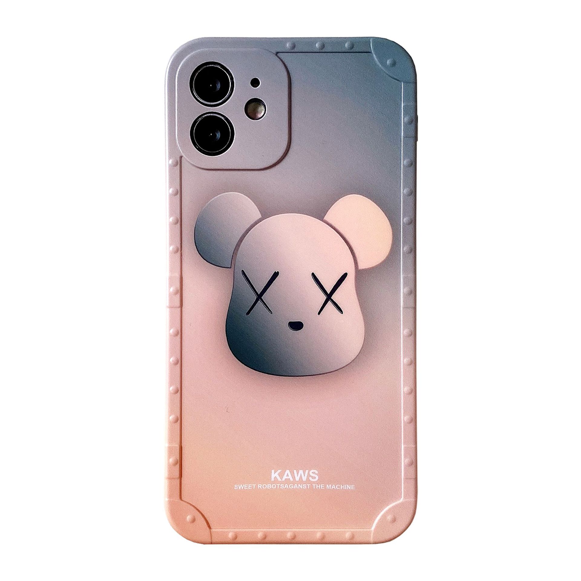 潮牌暴力熊kaws适用苹果12手机壳iphonexsmax个性可爱硅胶11/8p套