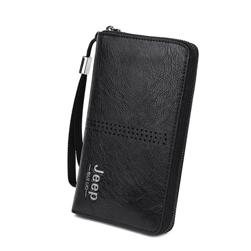 Pu Leather Men's Clutch Business Commute Multiple Card Slots Large Capacity Korean Style Mobile Phone Bag Horizontal Wallet Wallet