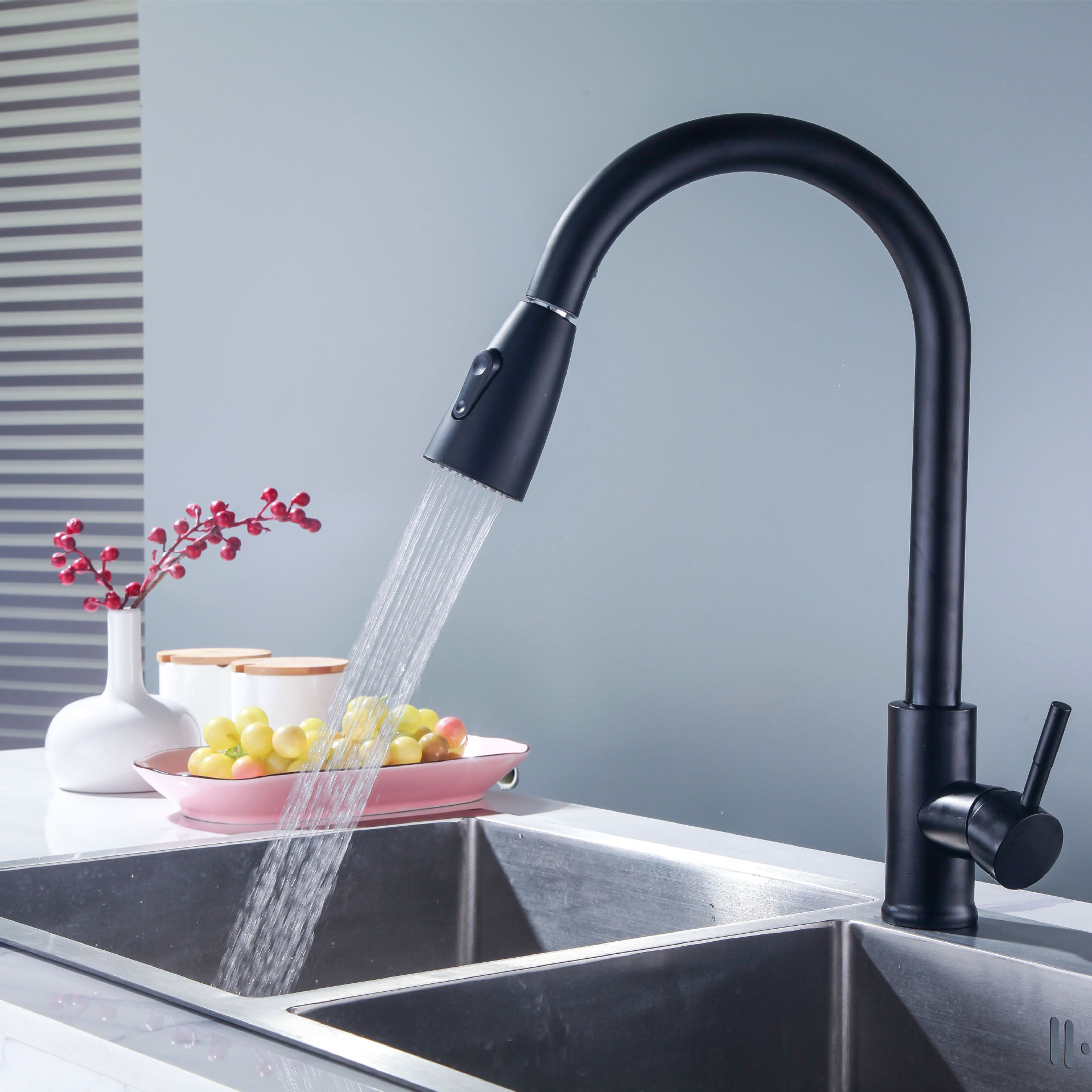 厨用不锈钢厨房水龙头冷热抽拉式龙头洗碗盆洗菜盆厨房抽拉龙头