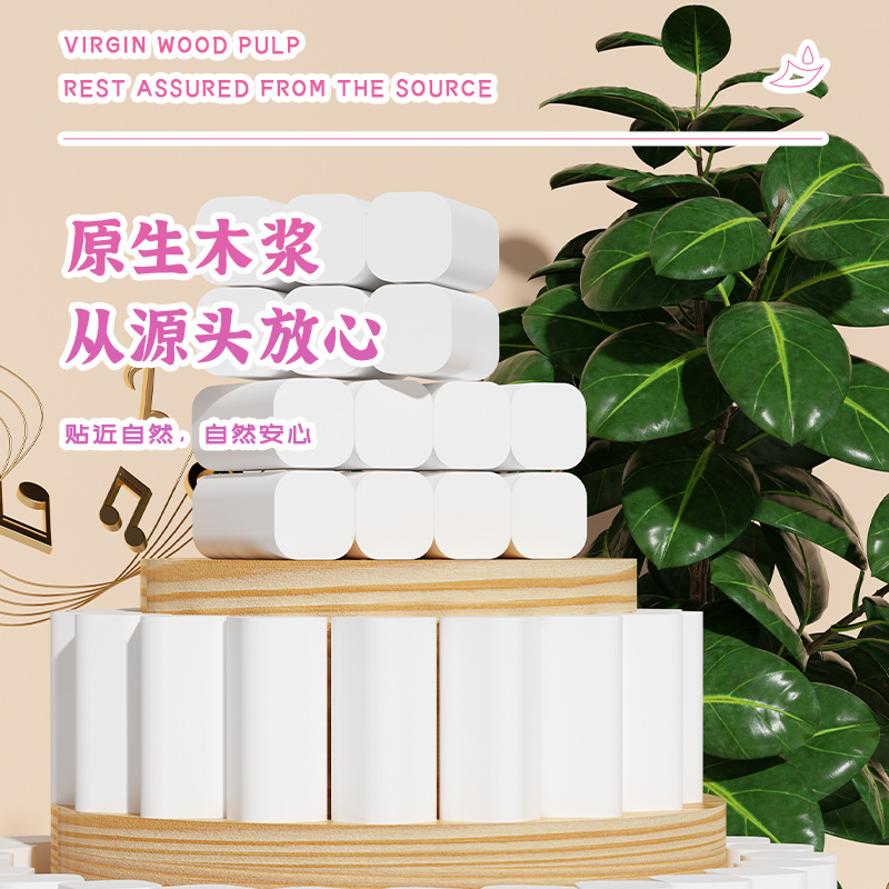 Pursuing a Dream Toilet Paper Rolls Household Small Roll Coreless Toilet Paper 5-Layer Thickened Hand Paper Toilet Paper Reel Tissue