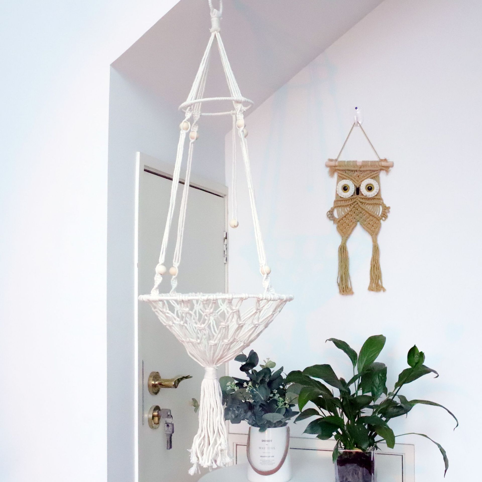 手工编织棉绳宠物吊床 猫咪吊篮秋千 网红宠物猫床猫窝网兜