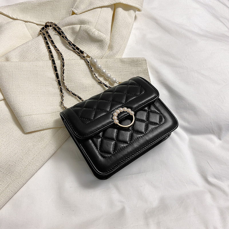 Fashion Simple Temperament Chain Shoulder Crossbody Diamond Pattern Bag