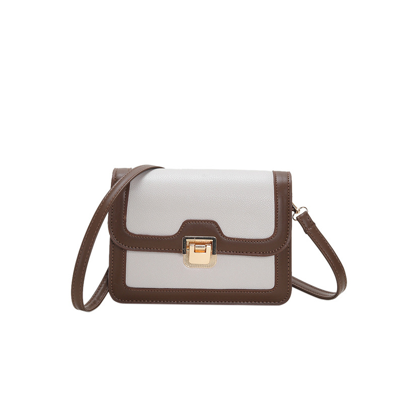 Spring Popular Texture Ins Twist Lock Bag Women Bag2023 Fashion Flap Small Square Bag All-Match Shoulder Messenger Bag