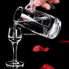 b带aer水晶玻璃家用一口杯酒盅刻度白酒分酒器套装酒壶烈酒杯白