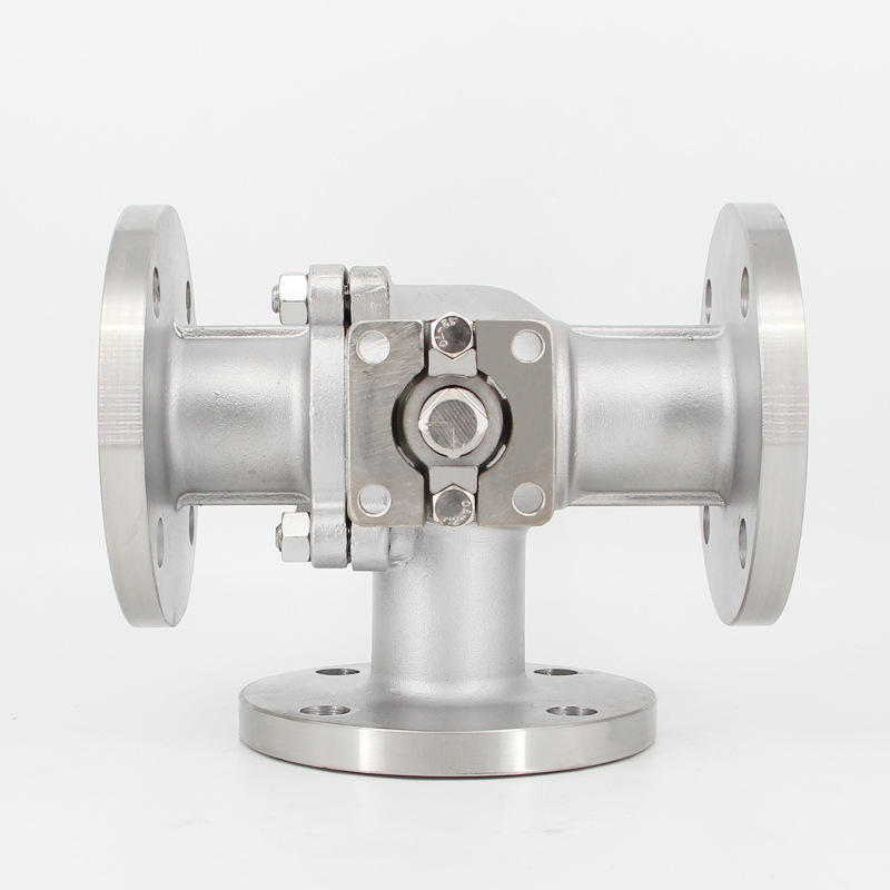 q44f 不锈钢三通法兰球阀 l型 t型 高压高温换向阀 三通蒸汽阀