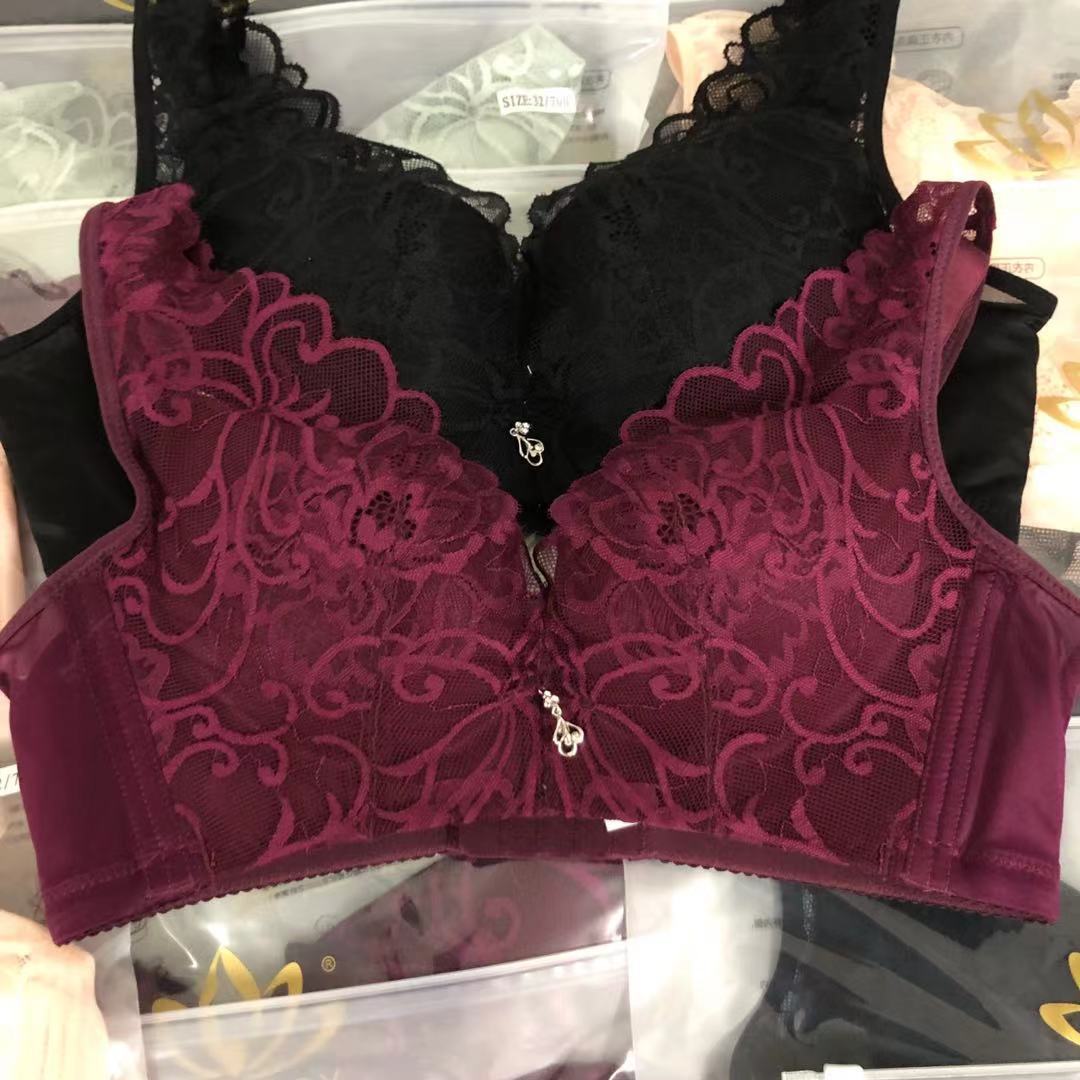 无钢圈背心款bc杯内衣蕾丝盐步大厂货调整型聚拢文胸