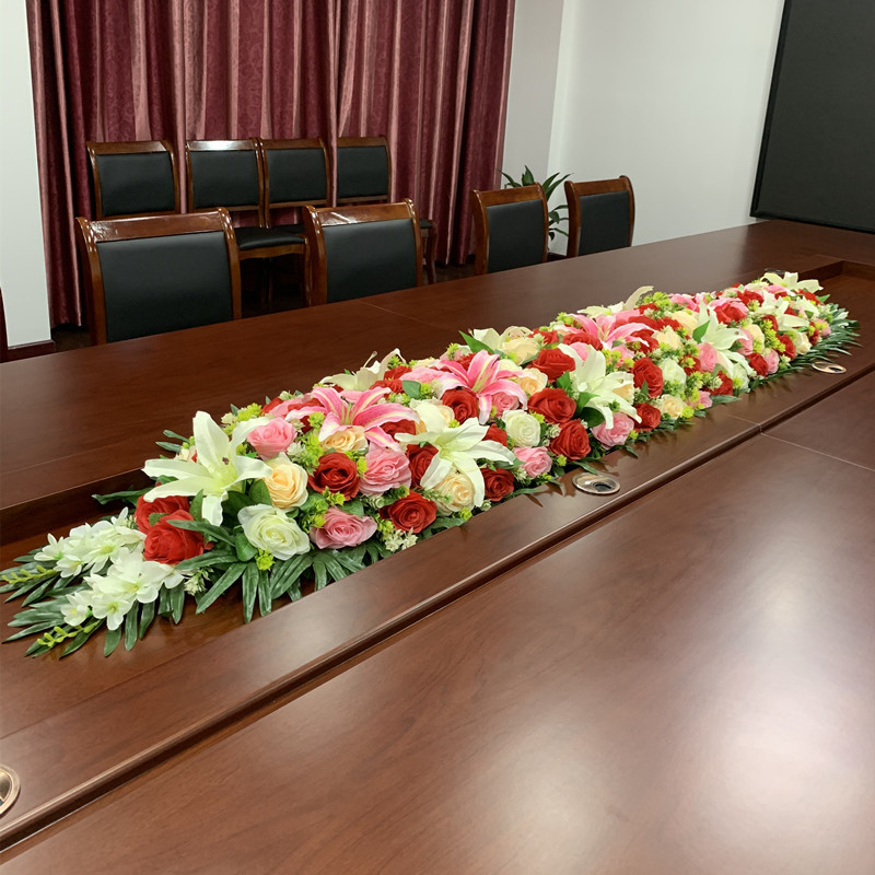 会议桌花花摆件会议室桌花签到台桌面摆设装饰台花假花摆