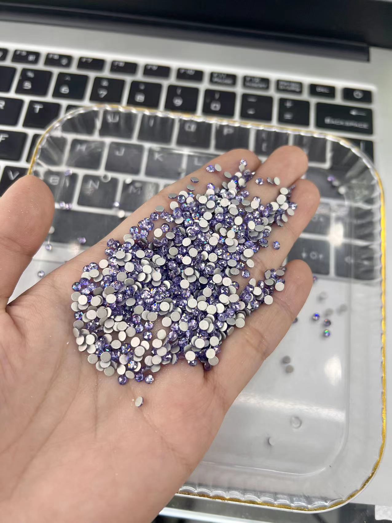 Flat round Zircon Rose Cut Color White Fire Color Zircon Nail Beauty Rhinestone Ornaments Accessories Factory Wholesale