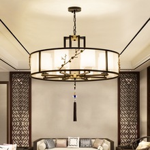 新中式吊灯客厅灯简约现代卧室灯家用风餐厅样板房间铜花灯具