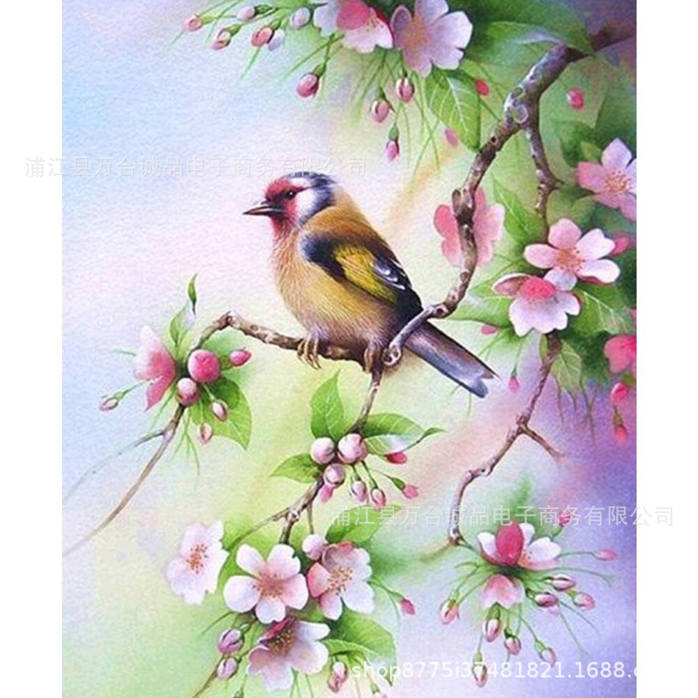 亚马逊货源独立站外贸花和鸟5d钻石画艺术diy十字绣批发家居装饰