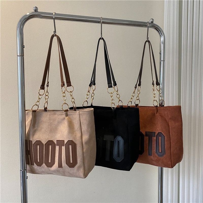Fashion Retro Shoulder Bag for Women 2022 Autumn New Letter Chain Bag Large Capacity Commuter Bag Versatile Handbag