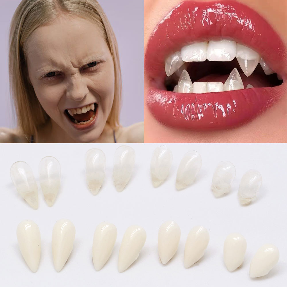 吸血鬼假牙万圣节化妆僵尸假牙装扮恶搞玩具树脂獠牙聚会化妆道具