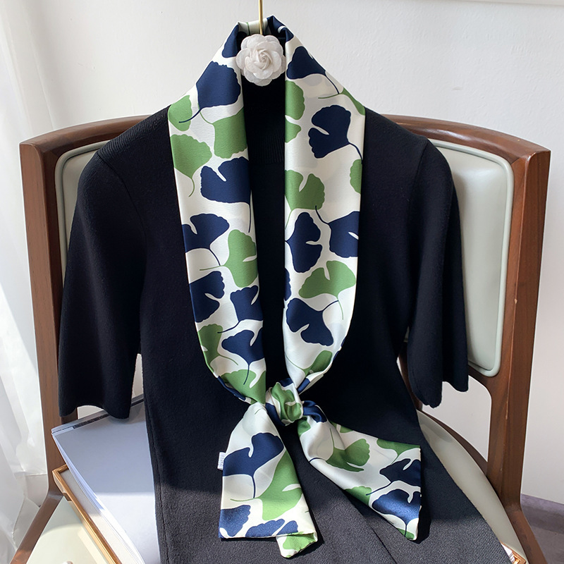 黑白条纹小丝巾女细窄长条韩版百搭西装衬衫春秋薄款装饰领巾发带