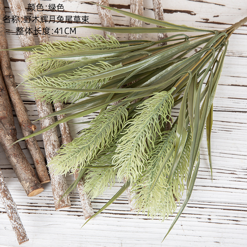 Cross-Border Foreign Trade Rabbit Tail Grass Bouquet Lavender Ins Wind Spray Color Artificial Flower Home Decoration Wedding Wholesale Fake Flower