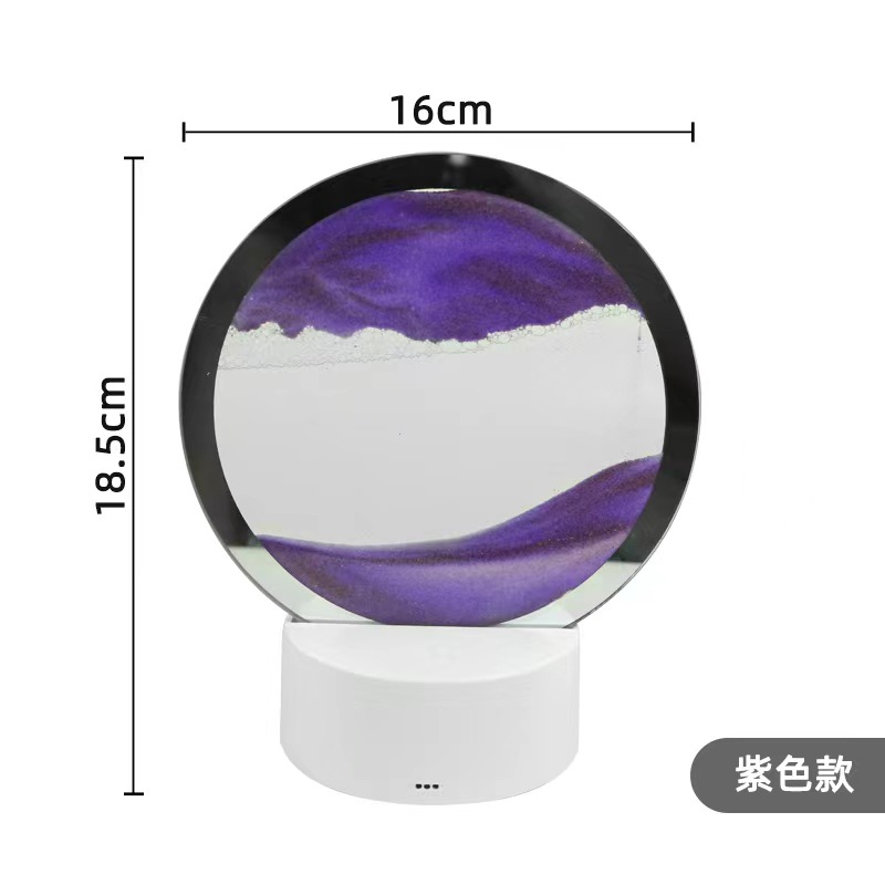 Led Desktop Quicksand Painting Table Lamp Dynamic Hourglass Decoration Table Lamp Bedroom Decorative Creative 3dstereo Small Night Lamp