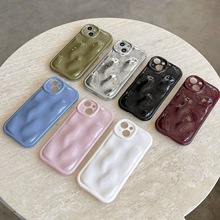 创意纯色陨石纹苹果14promax手机壳适用iPhone13pro保护套防摔12p