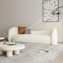 奶油风沙发小户型客厅弧形科技布沙发服装店美容院接待休息区沙发