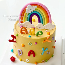 软胶生日字母蛋糕装饰摆件插件happyday烘焙装扮儿童彩色字母现货