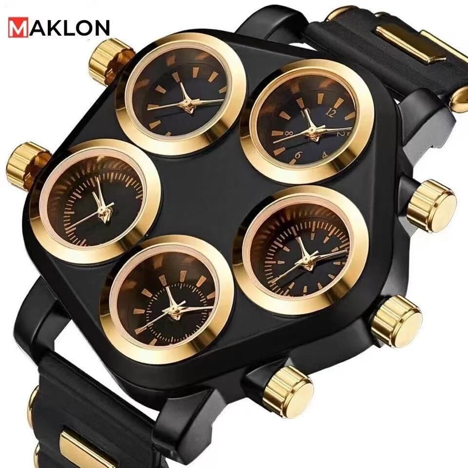 5个机芯欧美潮流个性朋克大表盘男士手表酒夜店dj表演出朋克表男