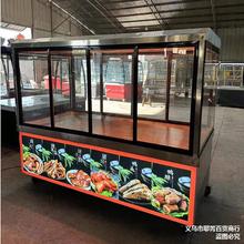 超市烧腊熟食展示柜北京烤鸭保鲜凉菜花柜摆摊移动推车展示柜