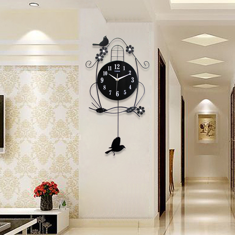 Modern Minimalist Decoration Swing Clock Wall Clock Pocket Watch Personality Hallway Living Room Creative Quartz Clock Clock Clock