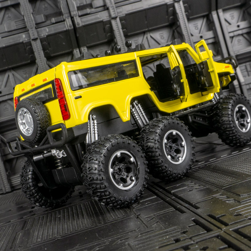 天鹰8933b仿真悍马六轮大脚版汽车模型声光玩具车金属摆件玩具车