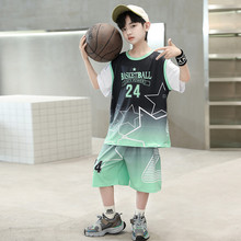 男孩24号科比篮球服夏季速干短袖球衣男童中大童装运动套装假两件