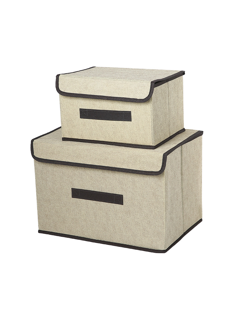 Home Fabric Foldable Linen Cotton Finishing Box Multi-Purpose Non-Woven Dust-Proof Storage Box Dormitory Contents Storage Box