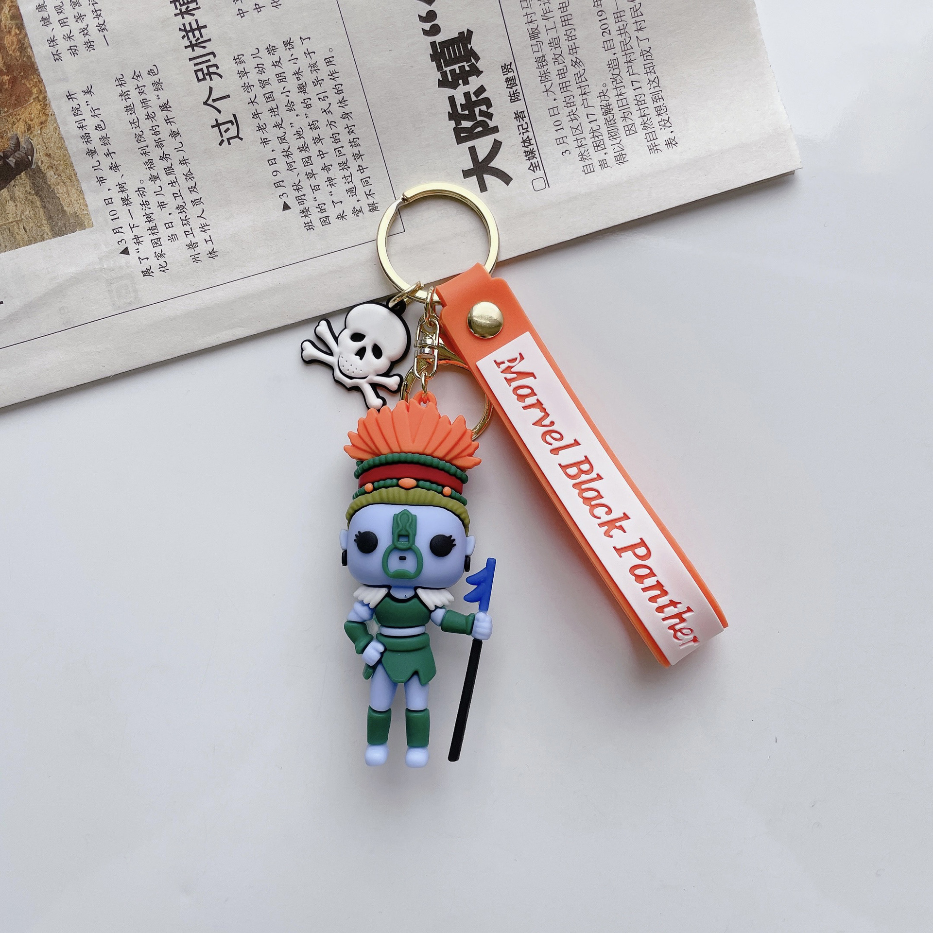 Creative Silicone Primitive Man Doll Keychain Pendant Cute Schoolbag Hanging Ornament Keychain Little Doll Wholesale