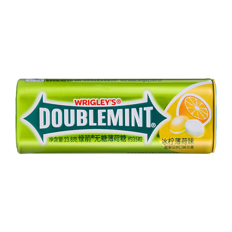 绿箭无糖薄荷糖约35粒铁盒装多味口香糖口气清新糖23.8g批发