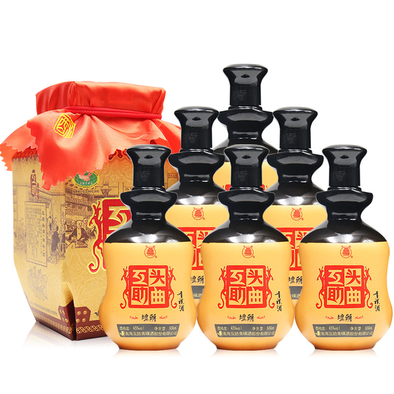 互助青稞酒 头曲45度坛头500ml*6 西北清香型白酒 青海旅游纪念